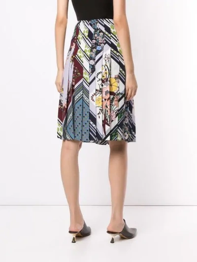 Shop Tory Burch Floral Print Pleated Skirt In Multicolour