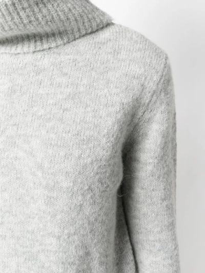 Shop Blugirl Roll-neck Fitted Sweater - Grey