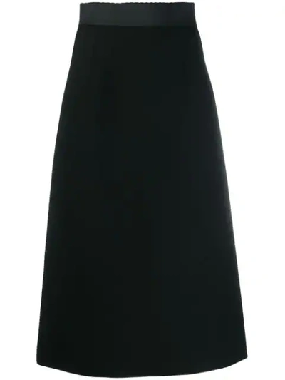 Shop Dolce & Gabbana Cady Pencil Skirt In Black