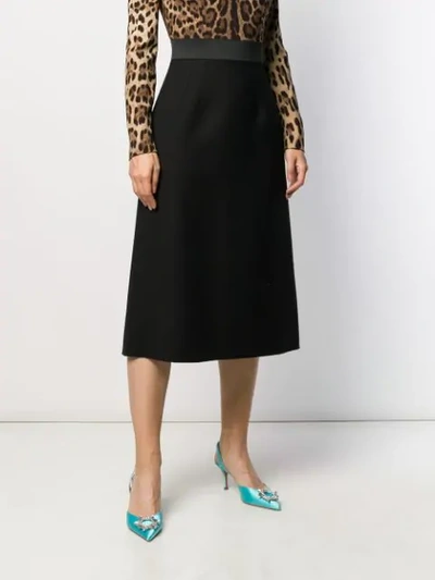 Shop Dolce & Gabbana Cady Pencil Skirt In Black