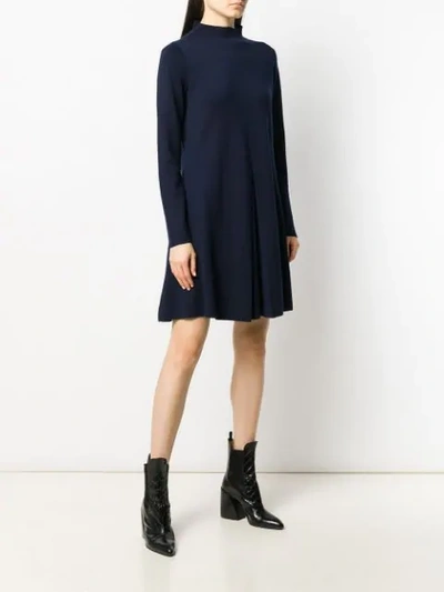 ALLUDE FINE KNIT SHIFT DRESS - 蓝色