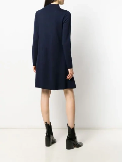 ALLUDE FINE KNIT SHIFT DRESS - 蓝色