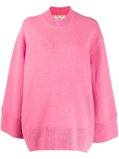 Shop Maison Kitsuné Oversized Zipped-sides Jumper In Pink