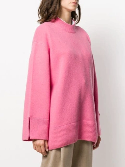 Shop Maison Kitsuné Oversized Zipped-sides Jumper In Pink