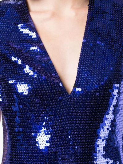 Shop Versace Sequin Mini Dress In Blue
