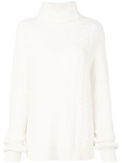 Shop Haider Ackermann Cable Knit Jumper In White