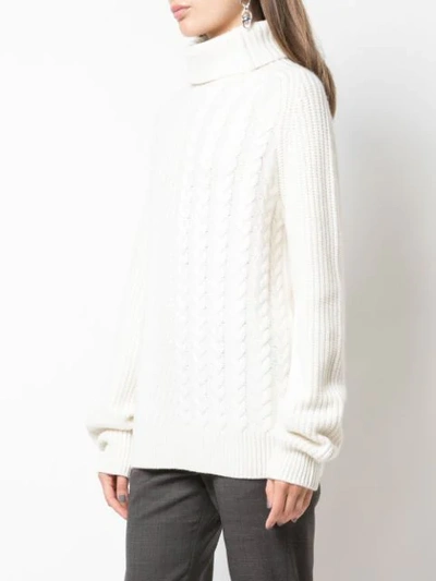 Shop Haider Ackermann Cable Knit Jumper In White