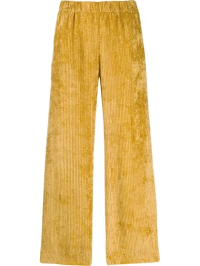 Shop Peserico Micro Pleated Trousers In Yellow