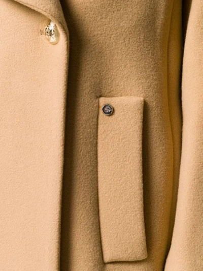 Shop Liu •jo Oevrsize Lapel Coat In Neutrals