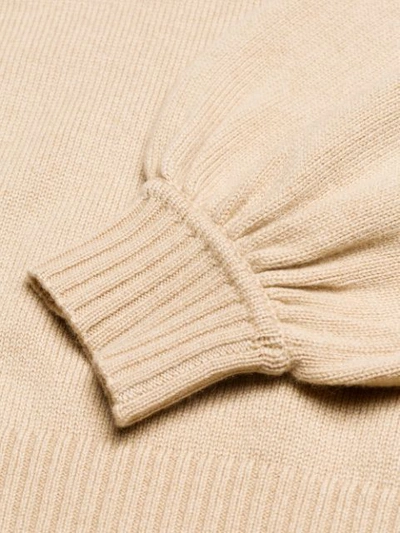Shop Chloé Puff-sleeve Sweater - Neutrals