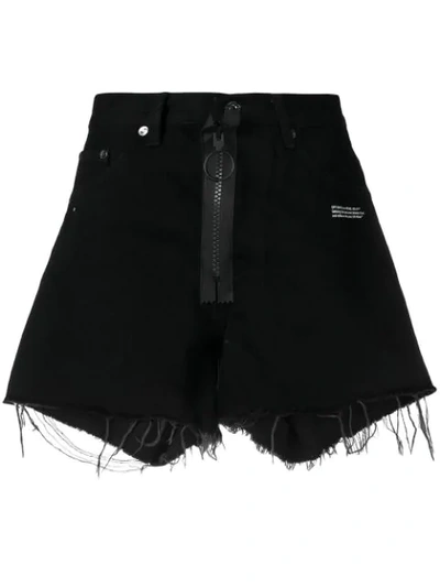 Shop Off-white Denim Shorts - Black