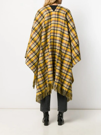 Shop Gucci Reversible Poncho In Yellow