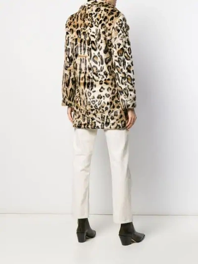 Shop Apparis Faux-fur Leopard Coat In Neutrals