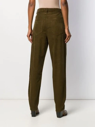 Shop Isabel Marant Étoile High-waisted Corduroy Trousers In Green