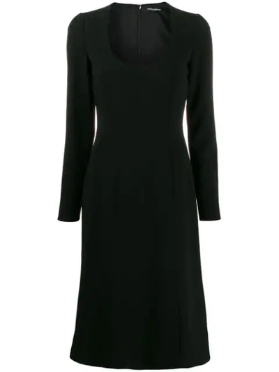 Shop Dolce & Gabbana Scoop Neck Dress In Black