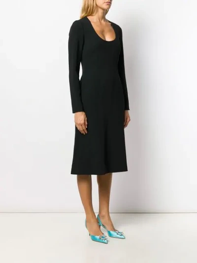 Shop Dolce & Gabbana Scoop Neck Dress In Black