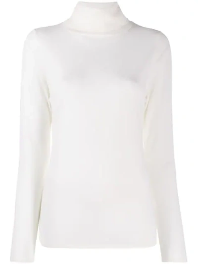 Shop Allude Roll Neck Jumper In 40 White