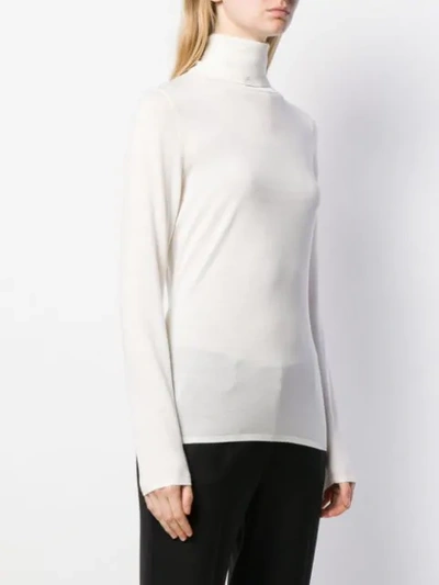 Shop Allude Roll Neck Jumper In 40 White