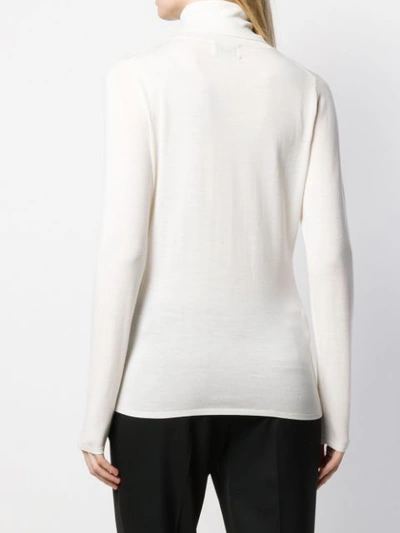 Shop Allude Roll Neck Jumper In 40 White