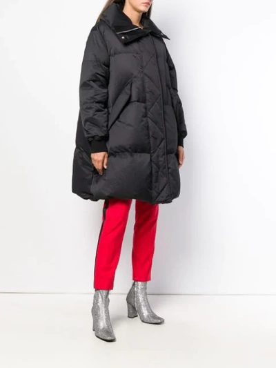 Shop Mm6 Maison Margiela Padded Puffer Coat - Black