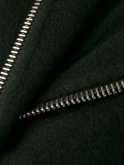 Shop Alexander Wang Exposed Zip Midi Coat In Black