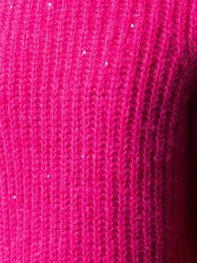 SAINT LAURENT SEQUINNED TURTLENECK JUMPER - 粉色