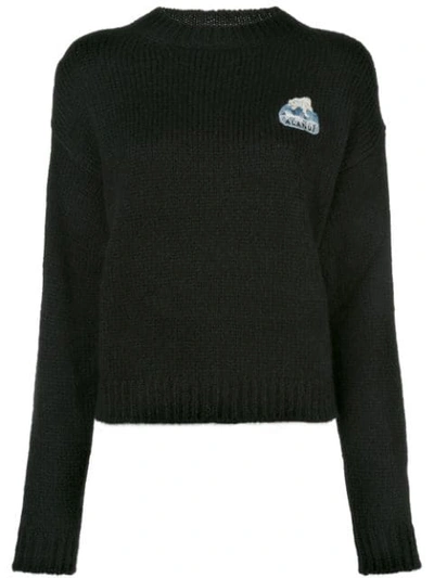 Shop Alanui Embroidered Knitted Jumper In Black