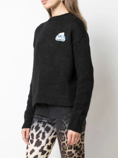 Shop Alanui Embroidered Knitted Jumper In Black