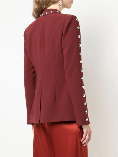 Shop Cinq À Sept Studded Tailored Blazer In Red