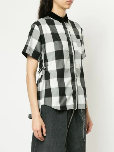 Shop Sacai Checked Button Shirt - Black