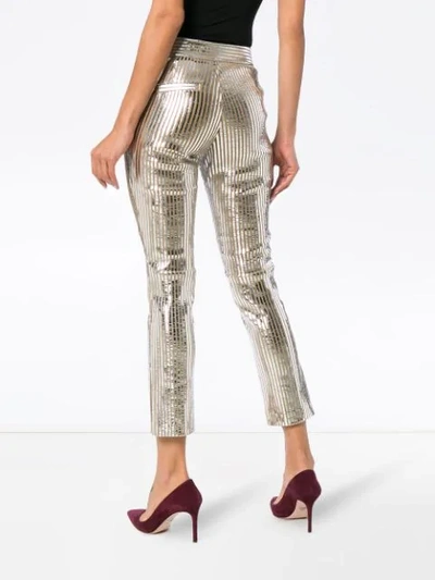 Shop Isabel Marant Novida Leather Trousers In Metallic