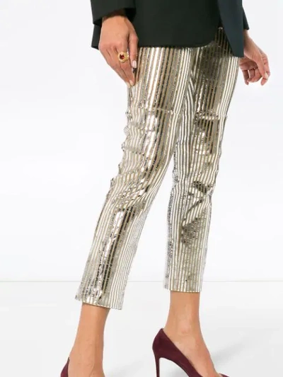 Shop Isabel Marant Novida Leather Trousers In Metallic