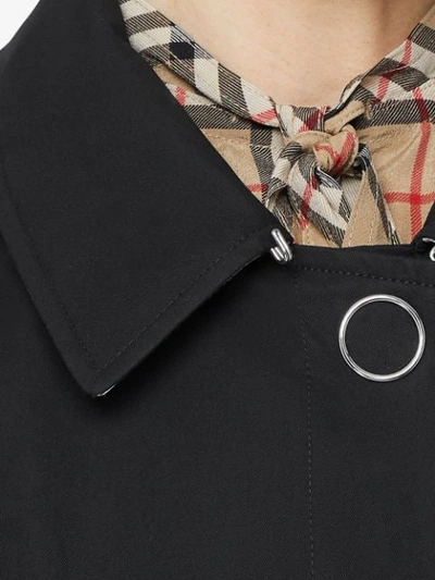 Shop Burberry Patch Detail Coat In Black