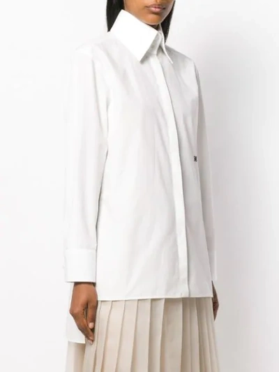 Shop Fendi High-collar Cotton Shirt In White