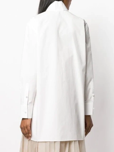 Shop Fendi High-collar Cotton Shirt In White