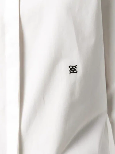 Shop Fendi High-collar Cotton Shirt In White