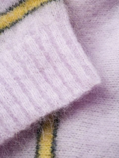 Shop Acne Studios Striped Jumper In Purple