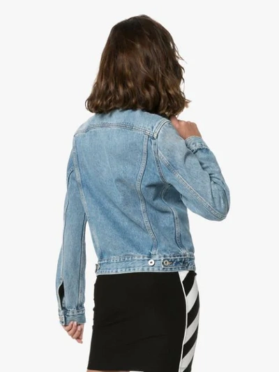 Shop Off-white Classic Denim Jacket In 8700 Medium Blue Wash No Color