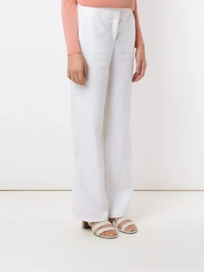 Shop Alcaçuz Maceio Linen Trousers In White