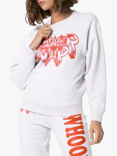 Shop Ashley Williams Power Nap Print Sweatshirt In Grey