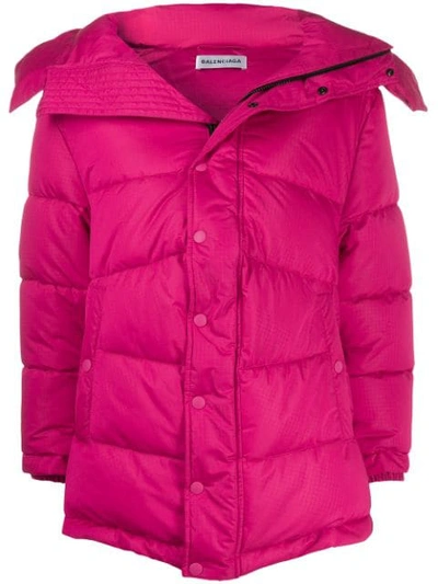 Shop Balenciaga New Swing Puffer Coat In Pink