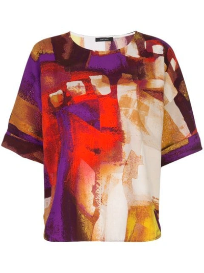 Shop Natori Printed Shirt Top In Multicolour