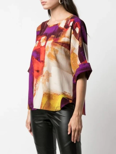 Shop Natori Printed Shirt Top In Multicolour