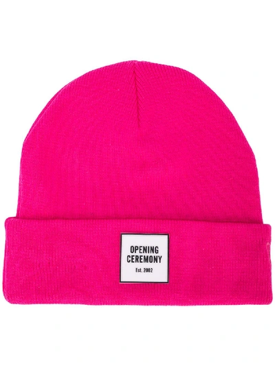 Shop Opening Ceremony Logo Knit Beanie In Pink