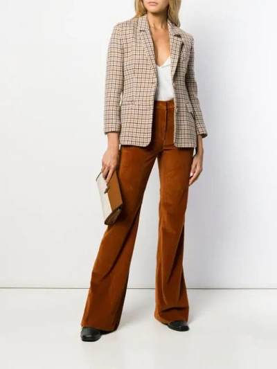 Shop Etro Flared Style Trousers In Brown