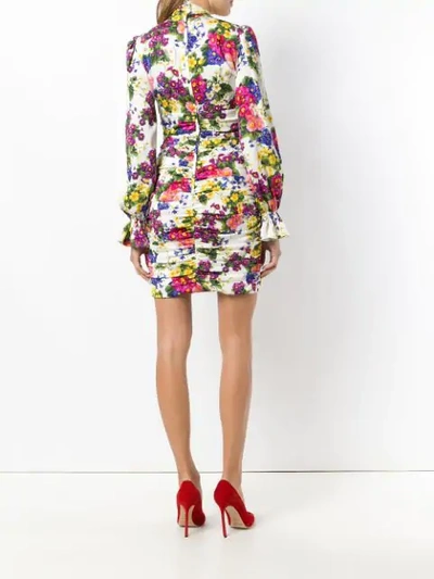 Shop Dolce & Gabbana Floral Short Dress In Pink