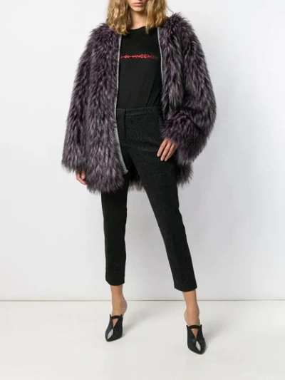 Shop Marco De Vincenzo Faux Fur Coat In Pink