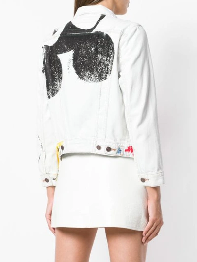 Marc Jacobs Mickey-print Button-down Denim Jacket In White