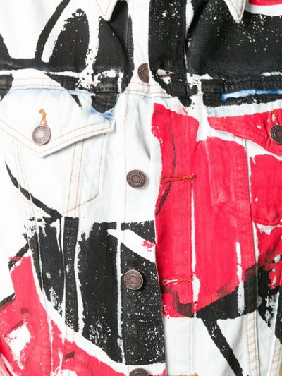 Marc Jacobs Mickey-print Button-down Denim Jacket In White