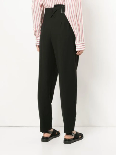 Shop Bassike Pleat High Waisted Tailored Trousers - Black